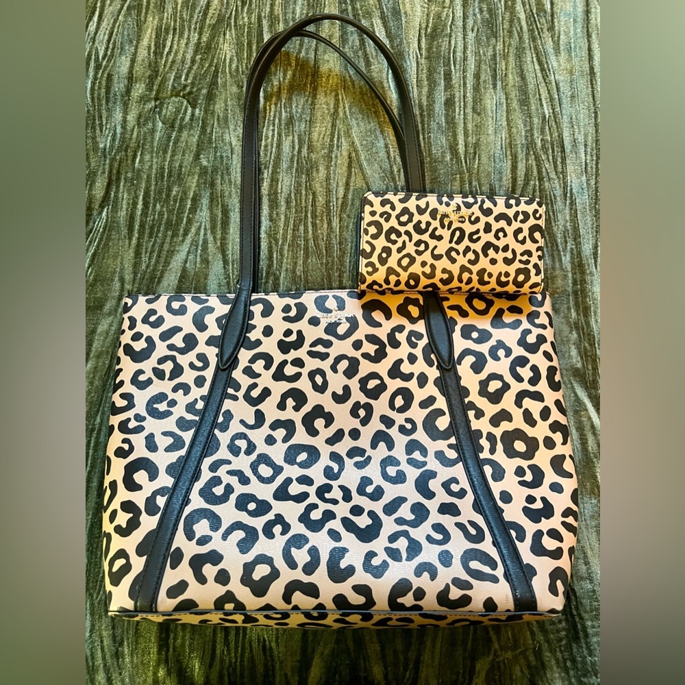 Kate Spade Leopard Tote Set